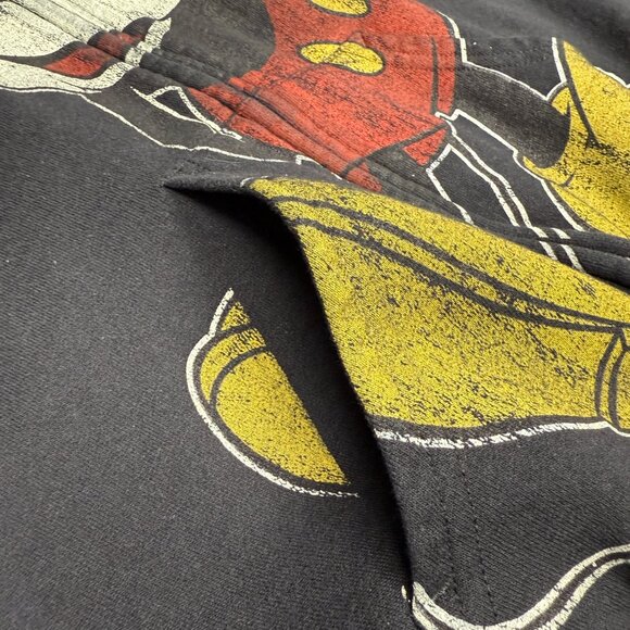 Boys' DISNEY Mickey Mouse Zip Hoodie Sweatshirt Black Vintage Wash- Size XL - Picture 3 of 9